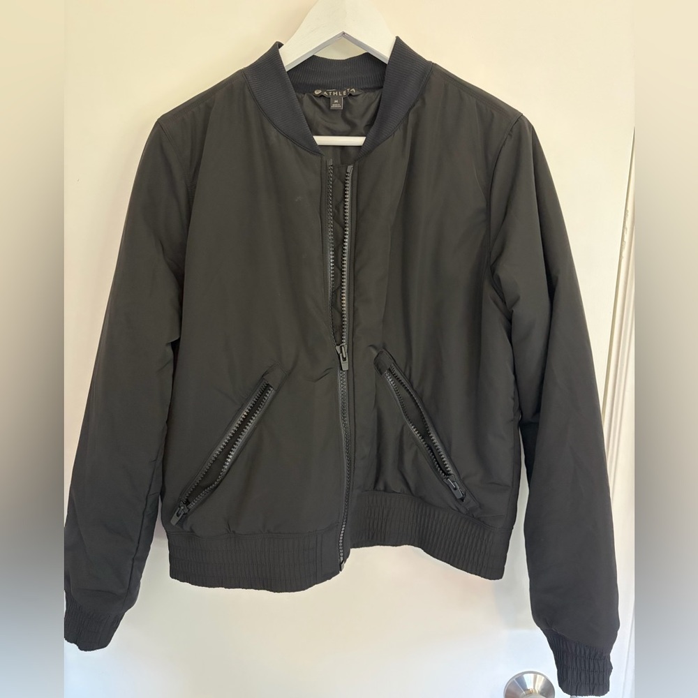 Athleta Black Bomber Jacket